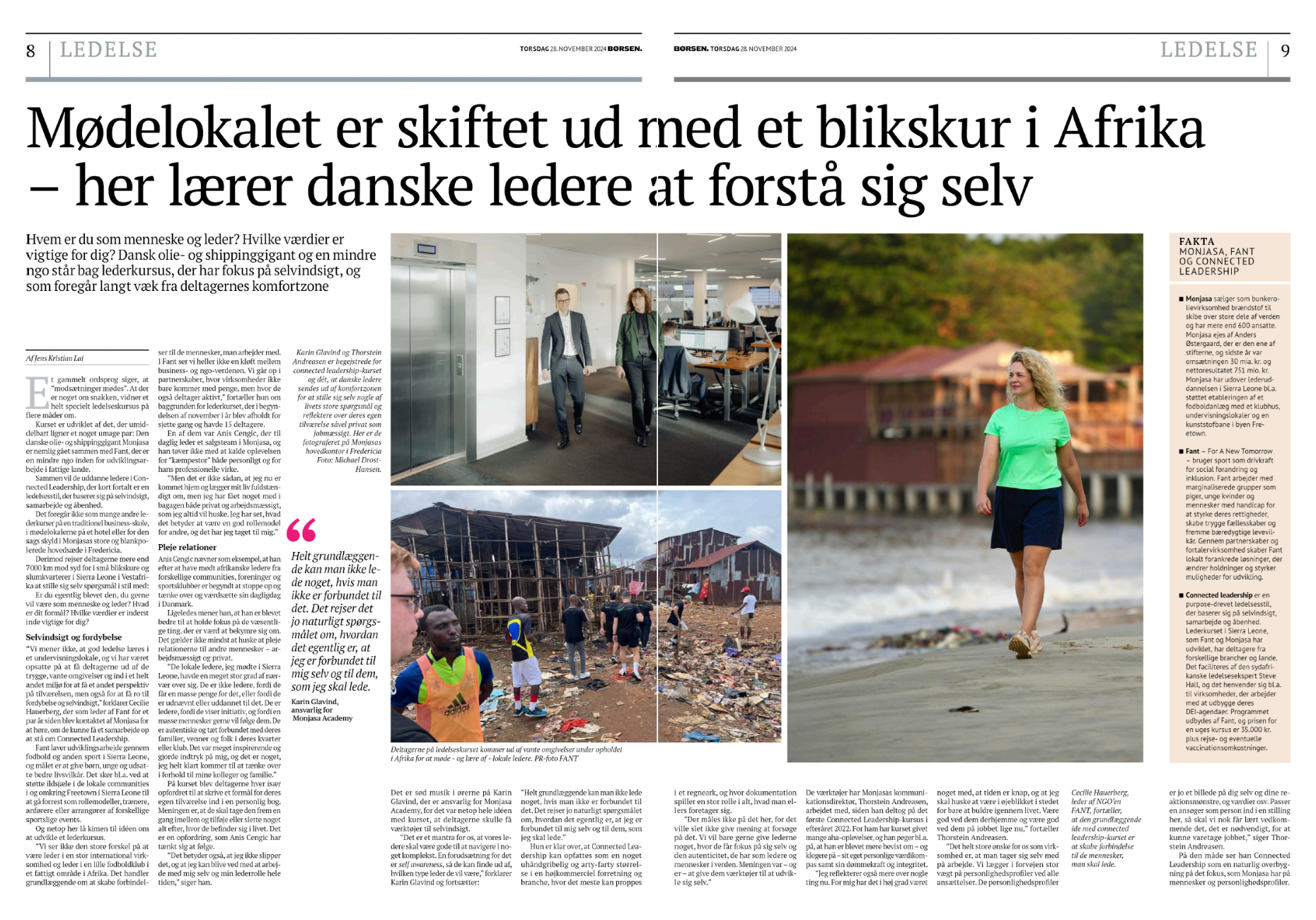 Børsen leder Connected Leadership artikel omtale lederkursus sierra leone FANT