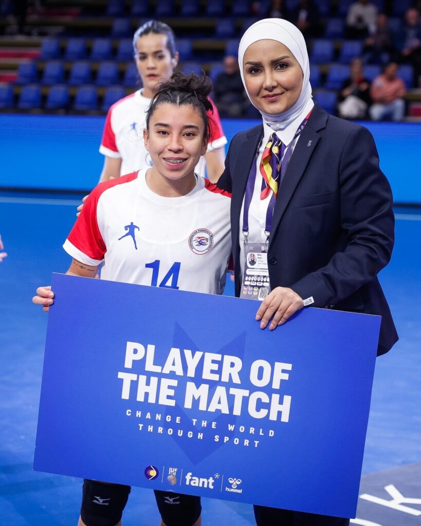 IHF hummel FANT player of the match VM kvindehåndbold 2025 håndbold-mikrofon